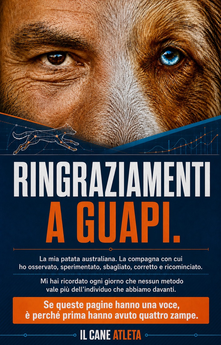 Pagina dei ringraziamenti del manuale Il cane atleta, dedicata a Guapi