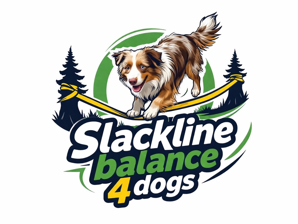 Slackline balance 4dogs: un pastore australiano in equilibrio su una slackline